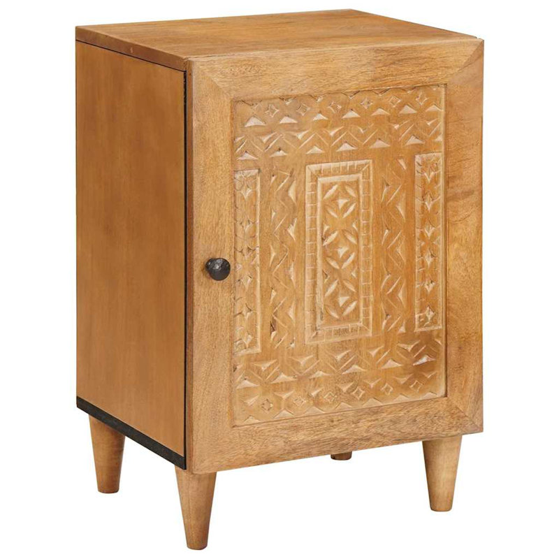 Solid Wood Bathroom Cabinet, Light Brown