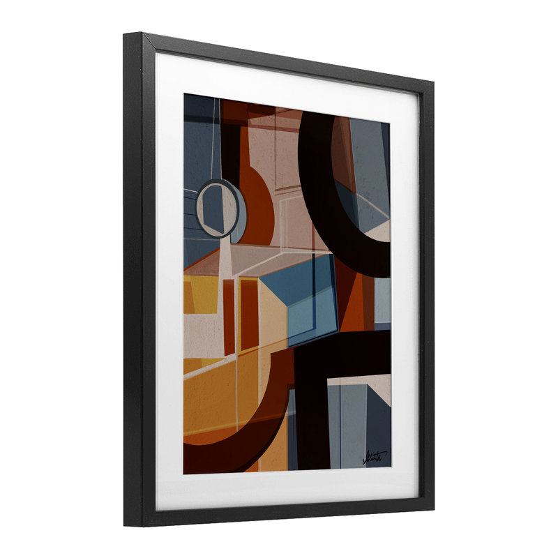 Collection Angled Shapes, reproduction encadrée sous verre, design par Ishita Banerjee, Cadre noir minuit, H 16 po x l 13 po