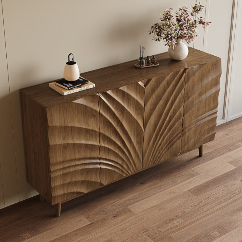 Retro Style Home Sideboard, 35.43" H x 59.06" W x 15.75" D
