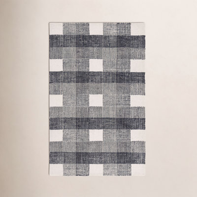 Hand-Tufted Wool Plaid Rug