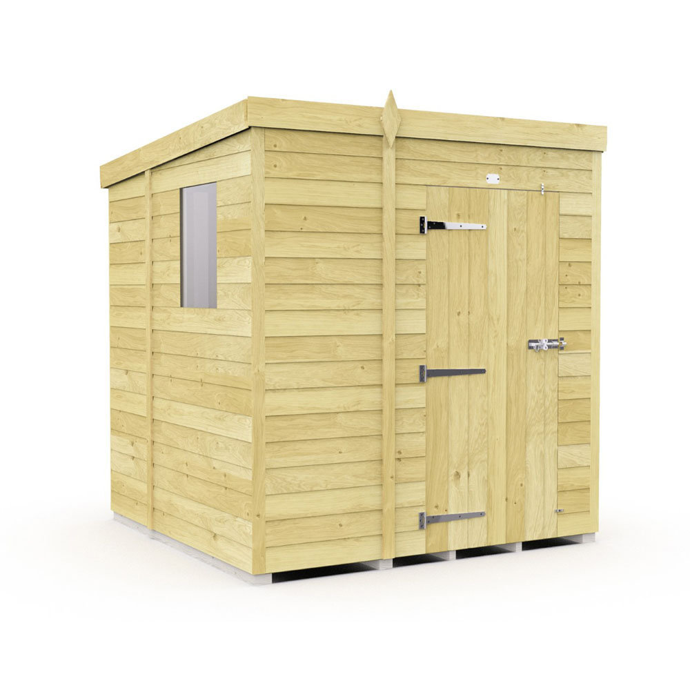 5ft x 7ft Pent Shed - Single Door with Windows