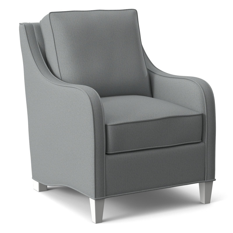 Fauteuil de 29 po de large Koko, Tissu performance bleu clair 0851-55, Finition blanc givré