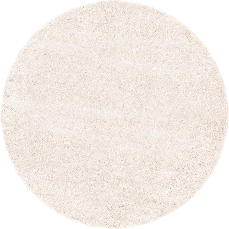 Tapis à poils longs avoine, Rond 5 pi