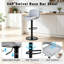 Ensemble de 2 tabourets de bar pivotants réglables en lin gris clair à dossier creux avec base en métal noir pour 250 lb