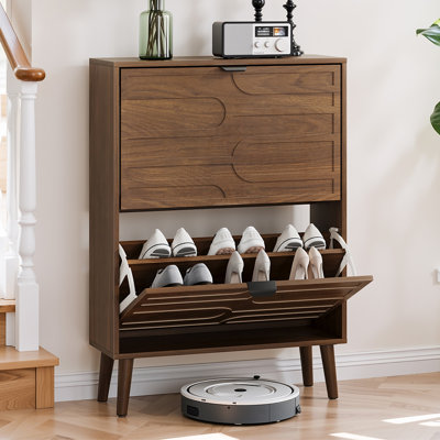 Rangement à chaussures 23,62 po Mid-Century