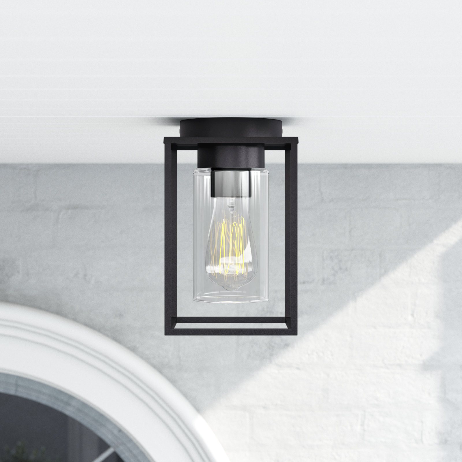 Jordana Outdoor Flush Mount, Black