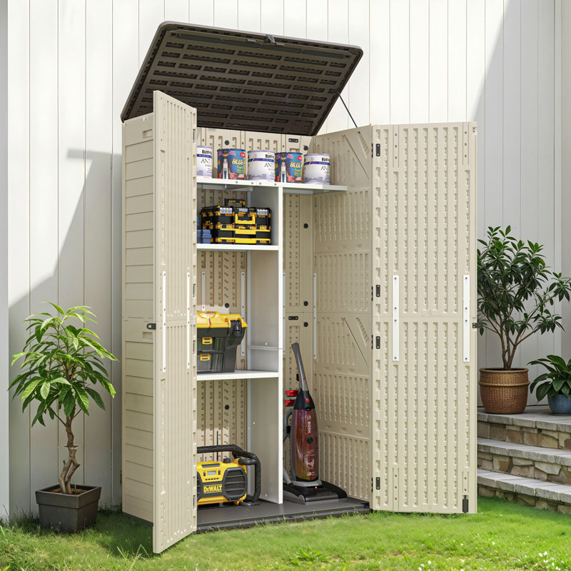 Remise à outils en polyéthylène haute densité, Beige