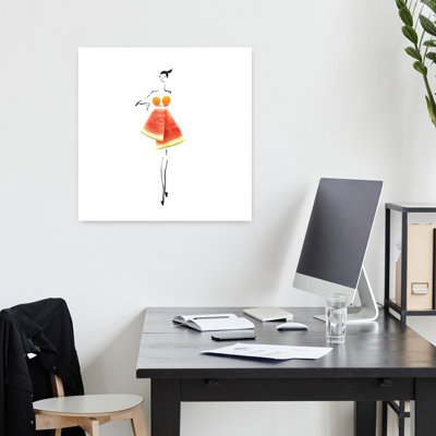Watermelon Dress Fashion Elegant Minimalist Modern Fruit Summer Wall Art