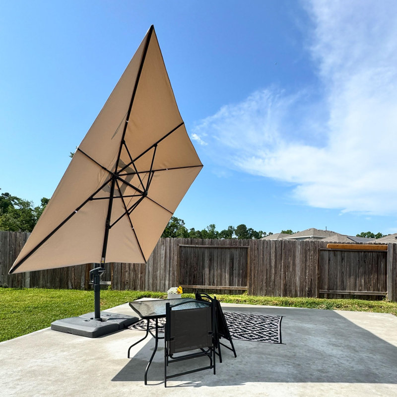 Parasol en porte-à-faux 120 po Neamiah, Beige