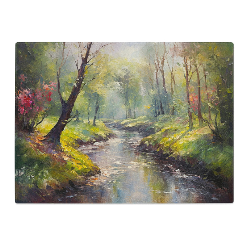Stream Impressionism  Glass Chopping Board