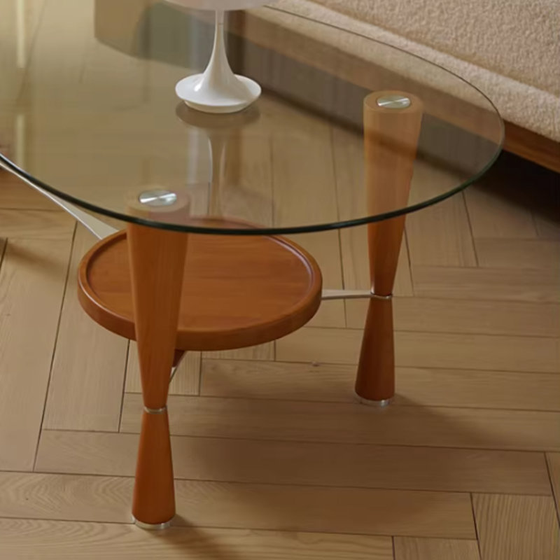 Table basse de salon Modern Creative Design, Brun / Argenté