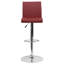 Tabouret de bar contemporain en vinyle à hauteur réglable avec dossier à panneau et base chromée Winnols-15480271