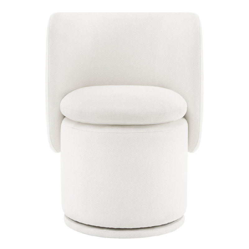 Adrielle Swivel Barrel Chair with Tear-Resistant Fabric, Linen Elite Ivory