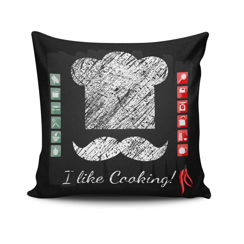 Coussin décoratif Ceddrick, 17,0 x 17,0 pouces, 50% coton / 50% polyester, lavable à la machine, repassable, rembourrage en silicone, fermeture à glissière dissimulée | Coussin décoratif doux et élégant pour le salon, la chambre à coucher et le bureau