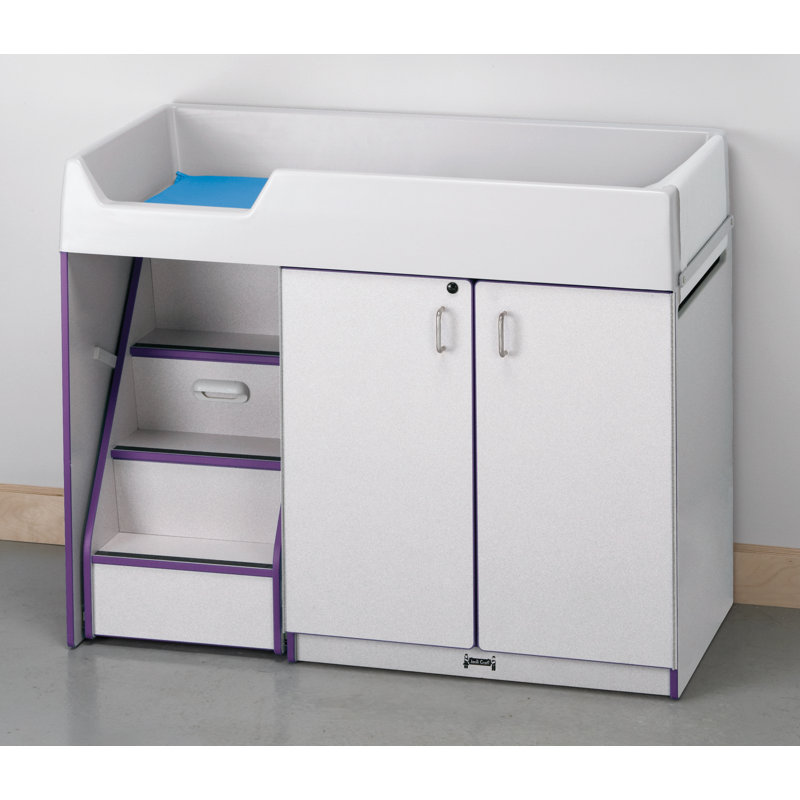 Changeur de couches avec escaliers Rainbow Accents®, Mauve