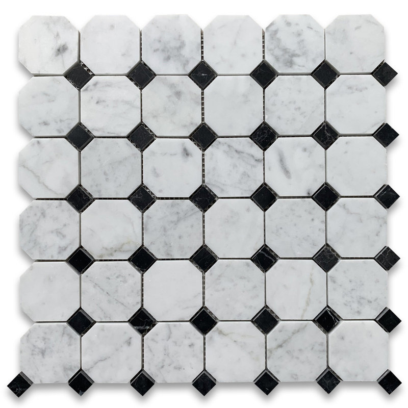 Carreau de mosaïque pour mur et plancher en marbre 12 po x 12 po