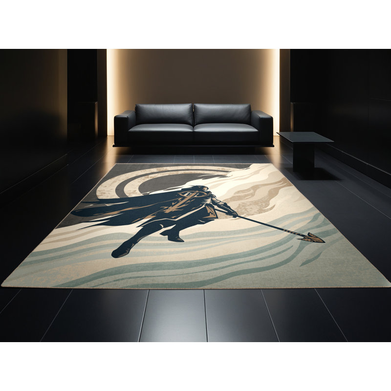 Tapis doux et moelleux Duran Storm Caller Warrior Bold & Eclectic Modern, 8 x 10