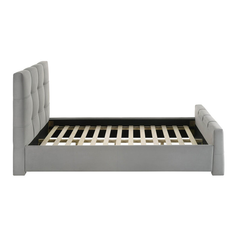 Queen Bed, Light Gray, Gray, Queen