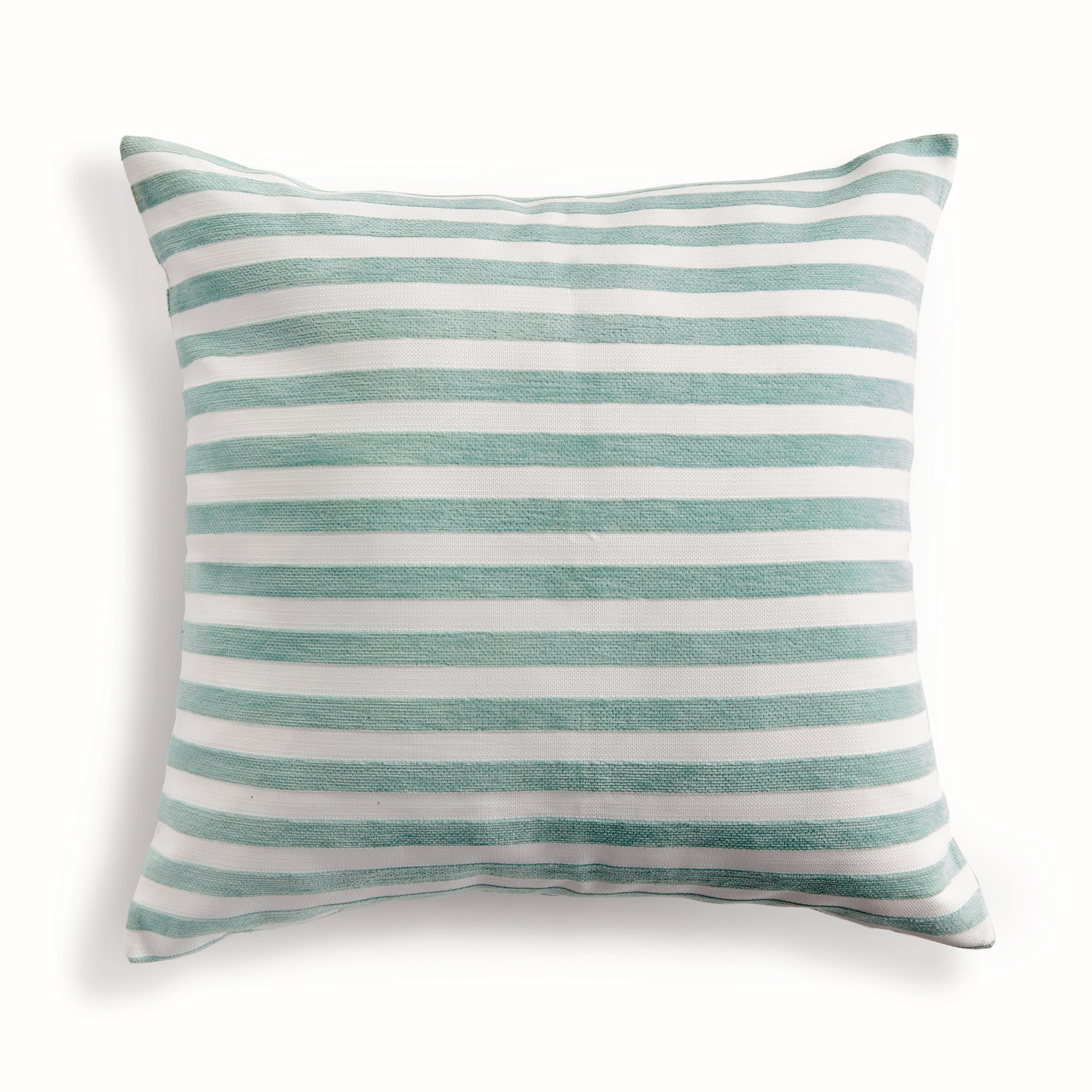 Striped Indoor/Outdoor Reversible Throw Pillow, Square 24", Seafoam