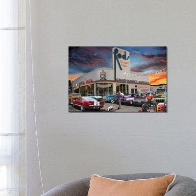 Muscle Car Motors by Larry Grossman - Wrapped Canvas Gallery-Wrapped Canvas Giclée