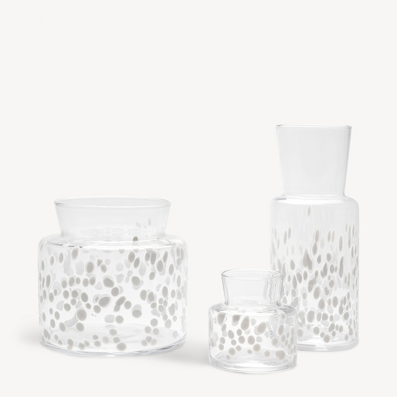 Meadow Glass Table Vase, 4.5" H x 4.3" W x 4.3" D, White/Ivory
