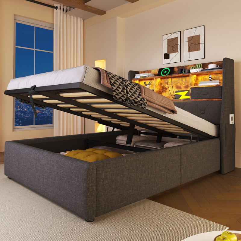 Lift Up Storage Bed Frame, Single