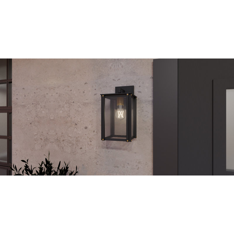 Ablie 1-Light Matte Black Outdoor Wall Lantern