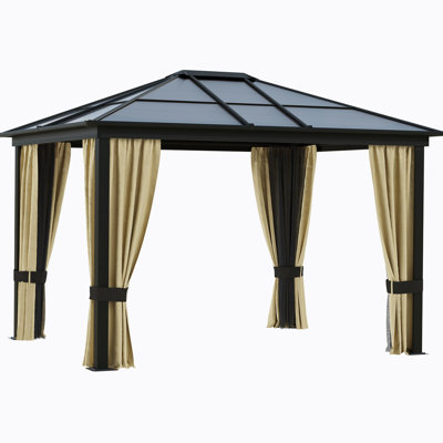 12 Ft. W x 10 Ft. D Metal Barrel Gazebo