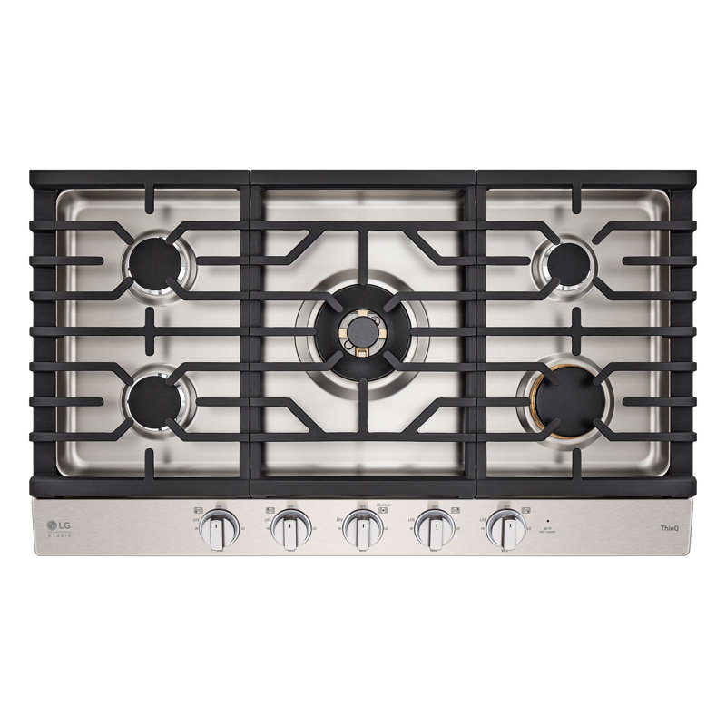 36" Natural Gas Cooktop with 5 Burners, Stainless Steel