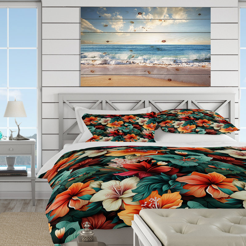 Ensemble de housse de couette Tropical Essence, Housse de couette pour grand lit et 2 taies décor