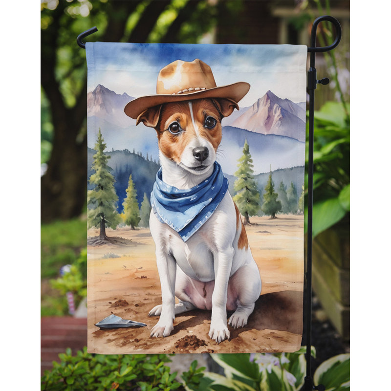 Drapeau Cowboy Welcome Garden, Jack Russell terrier