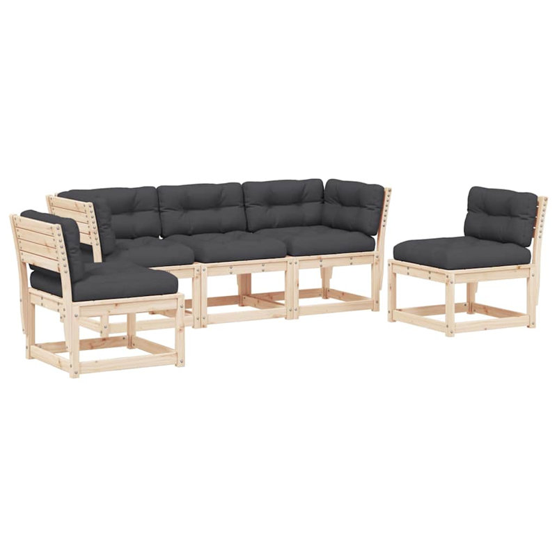 209.5cm Wide Patio Sofa, Brown, Gray
