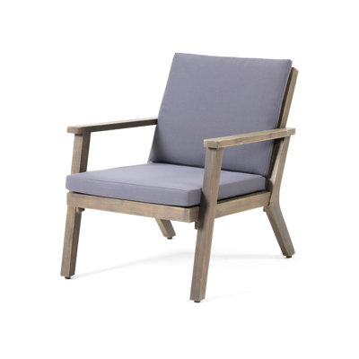 Chaise d'extérieur Serene - Fauteuil club en bois gris foncé, profondeur 26 po, largeur 32,31 po, hauteur 29,19 po, P 22,27 lb