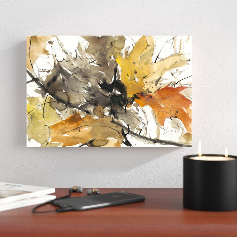 «Watercolor Autumn Leaves II» par Samuel Dixon, reproduction d'art sur toile tendue, H 8 po x l 12 po, Non
