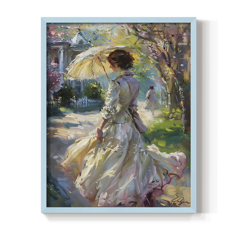 Reproduction encadrée WOMEN Series DCLIV - bois massif, H 30 po x l 24 po, Bleu