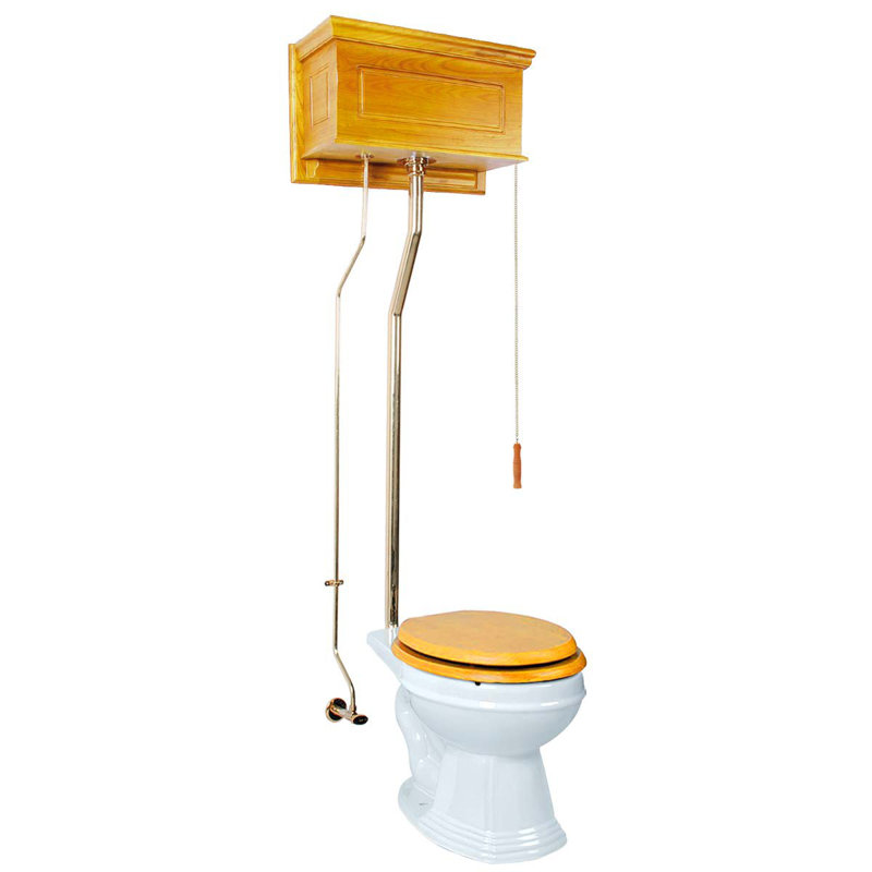 The Renovators Supply Inc. 1.6 Gallons GPF Round Kit, Light Oak/White/Gold