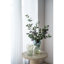 S / 2 vases décoratifs en verre vert avec motifs de visage