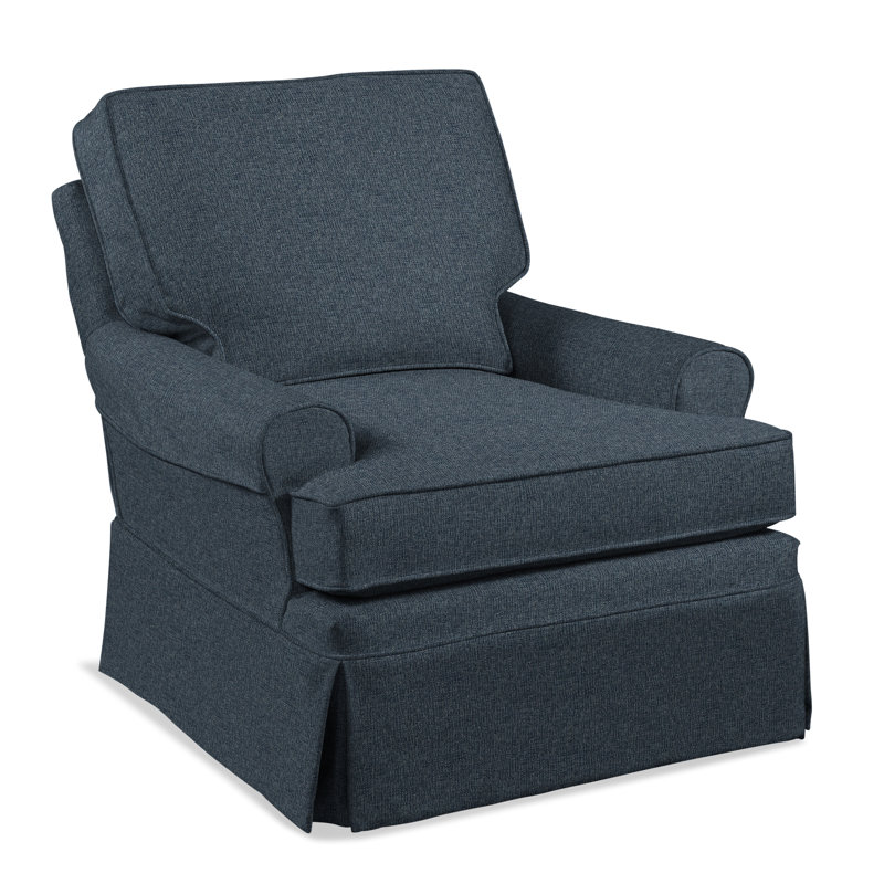 Belmont Boucle Cotton Swivel Slipcovered Armchair, Basic Blue; 0317-63