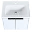 Meuble-lavabo de salle de bain 60 po avec double vasque et armoire en céramique