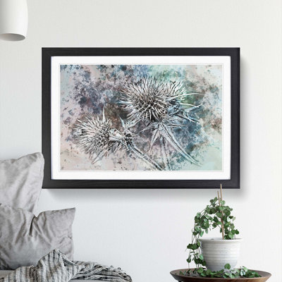 Thistle Flower in Abstract - Framed Print