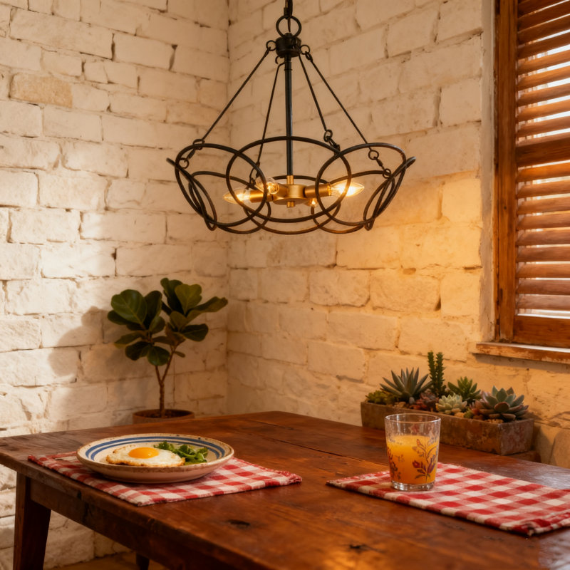 Luminaire suspendu tambour noir moderne à 4 lumières Phifer