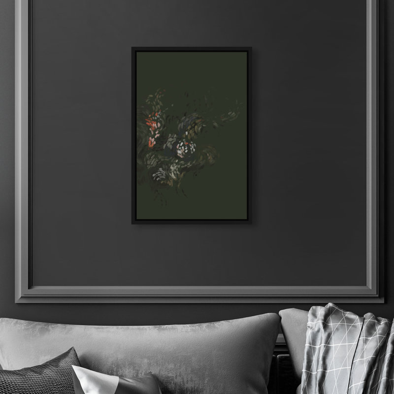 Dancing Petals II Print by Oliver Gal, 11"H x 16"W, Black Floater Frame