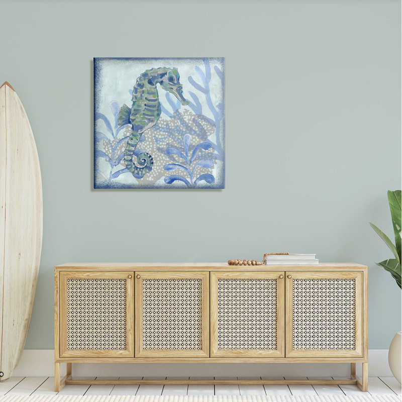 «Seahorse Underwater Coral Botanicals», art mural par Erica Christopher, H 30 po x l 30 po x P 1,5 po