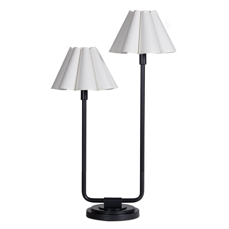 Polly Double Arm Table Lamp, Black, Black