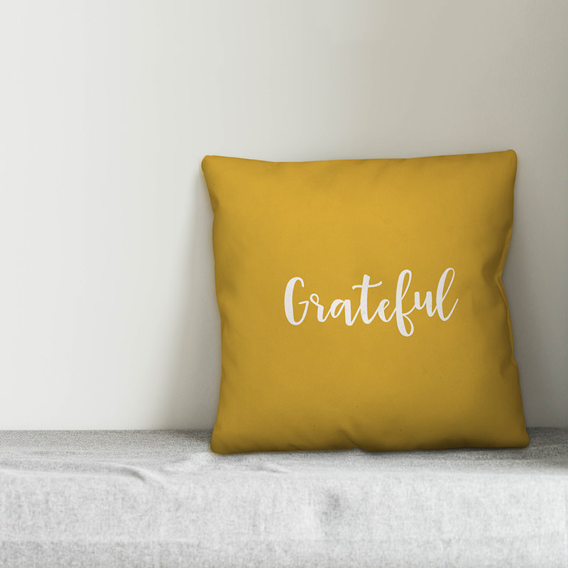 Reversible Throw Pillow, Mustard, Pillow Cover