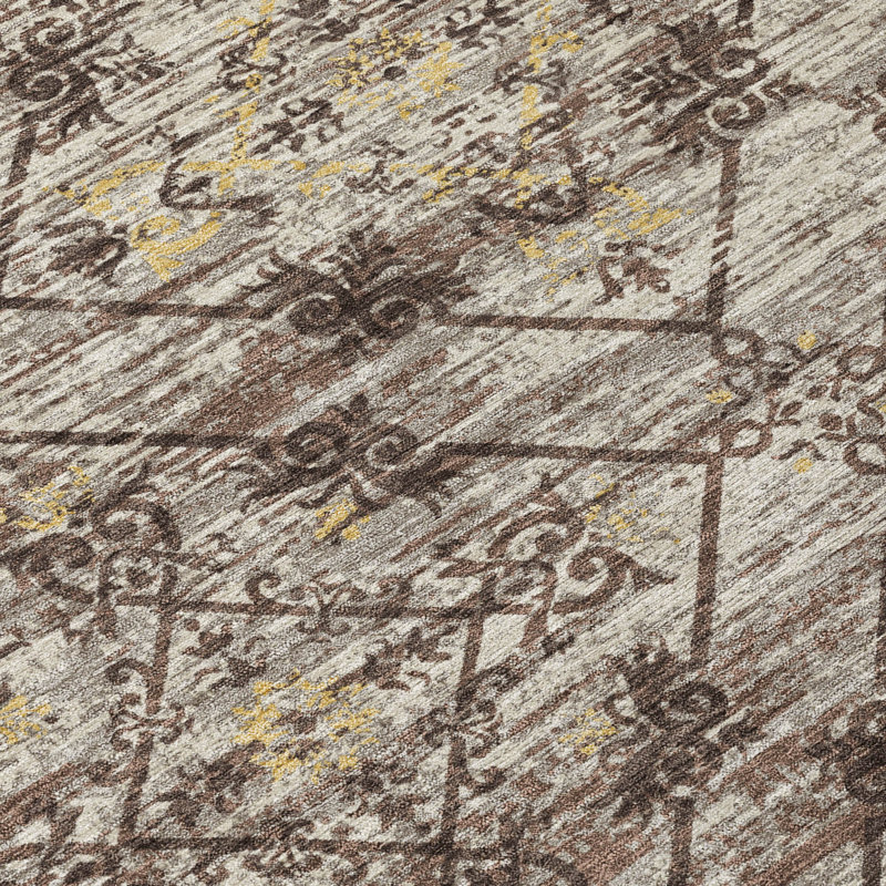 Tapis intérieur / extérieur lavable à la machine Chantille ACN2665, Taupe, 10 pi x 14 pi