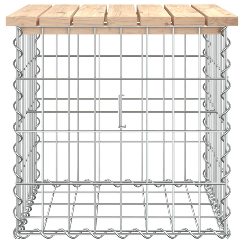 Aleida Steel Outdoor Bench, Wood Pine, 42 cm H x 43 cm W x 44 cm D