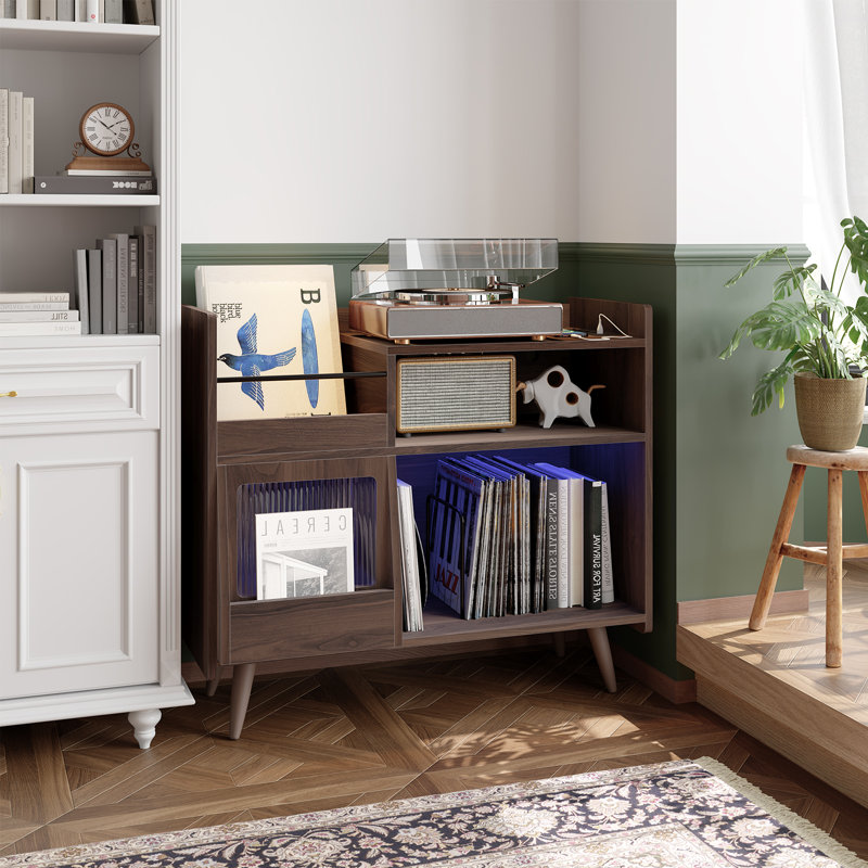 79.5cm H Media Shelves, Brown