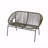 Outdoor Patio Loveseat, Green PE Wicker-1067803481