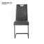 Chaise de salle à manger moderne en polyuréthane gris anthracite, chaise rembourrée, pieds en métal noir, cuisine, salon, chambre à coucher, chaise d'appoint (ensemble de 2)